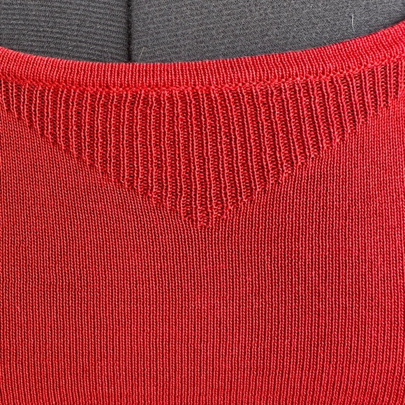 Vintage Celine racer back tank in red made of silk and cotton - Picture 5 of 7